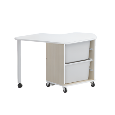 Стол детский левый Робик 002 (дуб молочный/белый) - «globural.ru» - Тихорецк