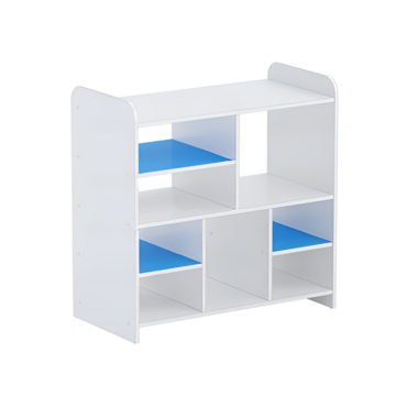 Стеллаж для пособий 2 (белый/синий) - «globural.ru» - Тихорецк