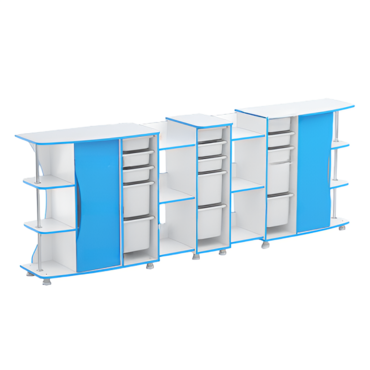 Модульные стеллажи Робик 001 (белый/синий) - «globural.ru» - Тихорецк