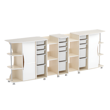 Модульные стеллажи Робик 001 (дуб молочный/белый) - «globural.ru» - Тихорецк