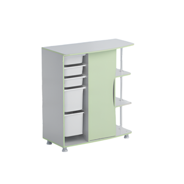 Стеллаж правый Робик 001 (серый/фисташковый) - «globural.ru» - Тихорецк