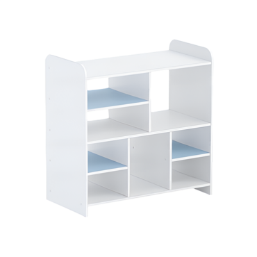 Стеллаж для пособий 2 (белый/прибрежный синий)  - «globural.ru» - Тихорецк