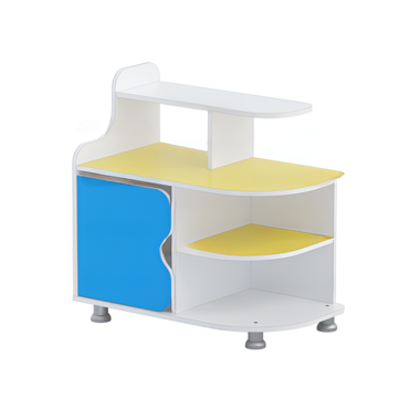 Тумба для пособий (белый/желтый/синий) - «globural.ru» - Тихорецк