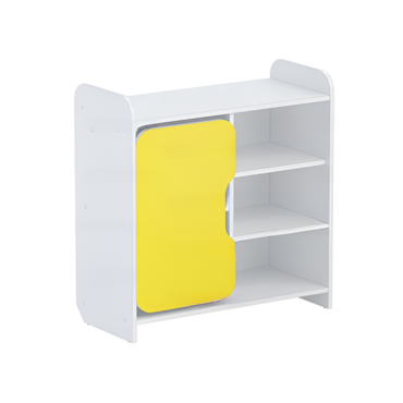Тумба для игрушек и пособий "Росток 2" (белый/желтый) - «globural.ru» - Тихорецк