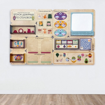 Дидактическая настенная панель «Уголок дежурных по столовой» - «globural.ru» - Тихорецк