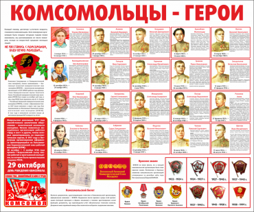 Тематический стенд "Комсомольцы-герои" - «globural.ru» - Тихорецк