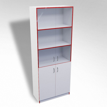 Стеллаж полуоткрытый А-310 ТР со стеклом ЛДСП  - «globural.ru» - Тихорецк