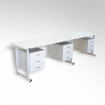 Стол 3-х тумбовый для лабораторных работ 2500*600*850 ЛДСП - «globural.ru» - Тихорецк