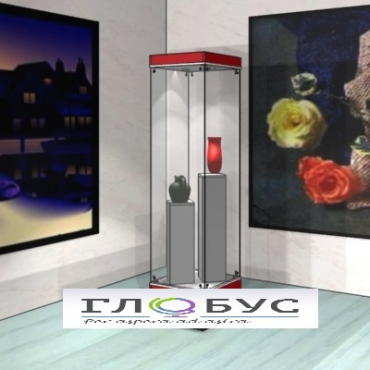 Витрина музейная квадратная с фризом с двумя пьедесталами - «globural.ru» - Тихорецк